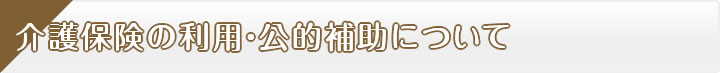 介護保険の利用・公的補助について